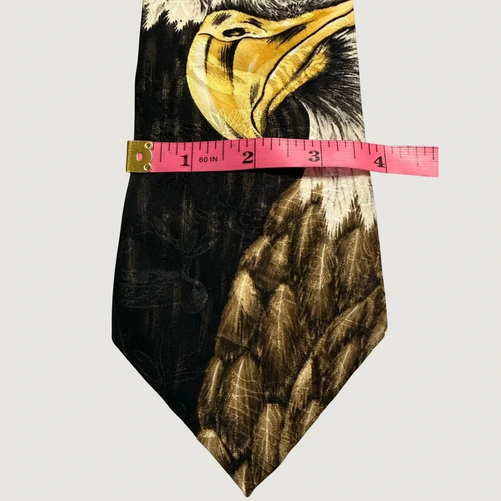 Vintage Marc Dennis Endangered Species American Beauty Bald Eagle Silk Tie 1995